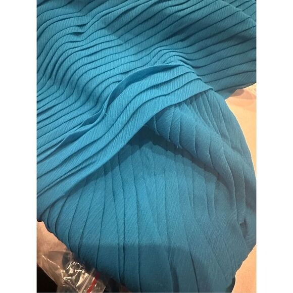 Angelina Faccenda by Morilee NWT size 16 strapless chiffon formal dress - peacoc - Picture 9 of 12